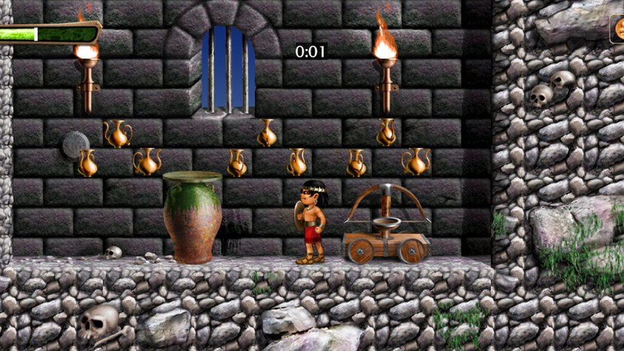 A torch-lit dungeon beneath the palace
